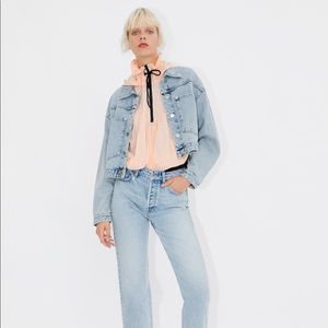 Oversized Cropped Zara Denim Jacket